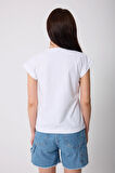 Kadın Beyaz Likralı Duble Kol Basic T-shirt - 2525
