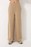 Kamel Yüksek Bel Selanik Kumaş Yumuşak Kadın Bol Paça Pantolon - 2439