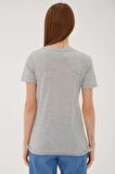 Pulpayetli T-Shirt Gri Melanj / Grey Melange