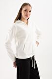 Fermuarlı Polar Sweat Ekru