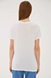 Baskılı T-Shirt Beyaz