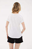 Baskılı T-Shirt Beyaz