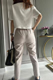 Gabardin Keten Pantolon Taş