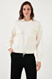 Cep Detaylı Sweat Ekru