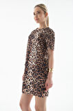 Desenli Elbise Leopar Desenli