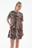 Desenli Elbise Leopar Desenli
