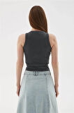 Halter Yaka Atlet Gri