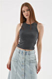Halter Yaka Atlet Gri