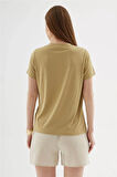 V Yaka Modal Bluz Olive