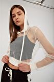 Crop Sweatshirt Beyaz