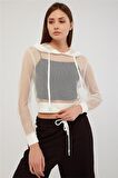 Crop Sweatshirt Beyaz