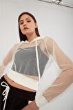 Crop Sweatshirt Beyaz