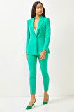 Yeşil Blazer Ceket Pantolon Takım