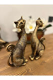 Dekoratif Hediyelik Kuyruklu Kedi Biblo