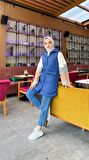 Ahenk Kapitone Cepli Kolsuz Yelek - 71152 - İndigo