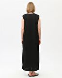 Defile İçlik Sade Basic Kolsuz Elbise - 6041 - Siyah