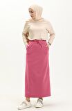 Beli Bağlamalı Cepli Spor Etek - 0152 - Pembe