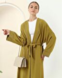 Taş Detaylı Kimono - 70039 - Yağ Yeşili