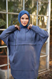Kapşonlu Kanguru Cepli Sweat-Pantolon İkili Eşofman Spor Takımı - 71214.006 - İndigo