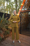 Fermuar Yaka Sade Sweat İkili Takım - 71221.024 - Hardal