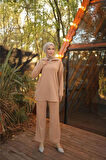 Fermuar Yaka Sade Sweat İkili Takım - 71221.026 - Bej