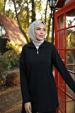 Fermuar Yaka Sade Sweat İkili Takım - 71221.003 - Siyah
