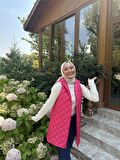 Despina Kapitone Çıtçıtlı Kolsuz Yelek - 71150 - Fuşya