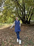 Despina Kapitone Çıtçıtlı Kolsuz Yelek - 71150 - İndigo