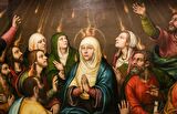 Movas Sanat Hz. Meryem ve Pentecost Havarileri Elmas Mozaik Tablo / Mozaik Puzzle 51x33cm E2020218
