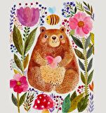 Movas Sanat Sevimli Ayı Elmas Mozaik Tablo / Hobi / Mozaik Puzzle 49x64cm E2020221