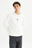 Bisiklet Yaka Sweatshirt Off White