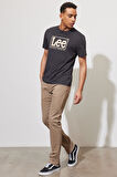 Lightweight SS XM Wobbly Logo Crew Neck Bisiklet Yaka T-shirt Washed Black