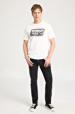 Bisiklet Yaka T-shirt Worn in White