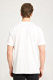 Bisiklet Yaka T-shirt Worn in White