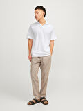JJESUMMER LINEN POLO SS LN White