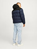 JJMOON HOOD PUFFER Navy