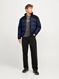 JJMOON STAND COLLAR PUFFER Navy