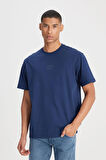 Bisiklet Yaka Tshirt Navy