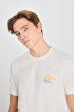 Regular Fit Grafik Baskılı T-shirt Ecru