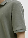 JJEAUSTIN ZIP POLO SS NOOS GREEN