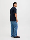 JJEAUSTIN ZIP POLO SS NOOS Navy
