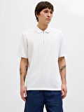 JJEAUSTIN ZIP POLO SS NOOS White