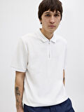 JJEAUSTIN ZIP POLO SS NOOS White