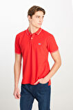 Erkek Regular Fit Polo T-shirt Washed Red