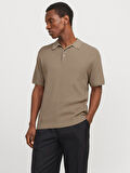 JPRCCCOOPER KNIT POLO SS SN Greige