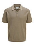JPRCCCOOPER KNIT POLO SS SN Greige