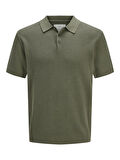 JPRCCCOOPER KNIT POLO SS SN Tea Leaf