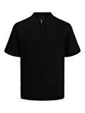 JPRBLAMILANO SPRING KNIT POLO SS SN Black