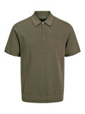 JPRBLAMILANO SPRING KNIT POLO SS SN Tea Leaf