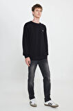 Bisiklet Yaka Sweatshirt Black